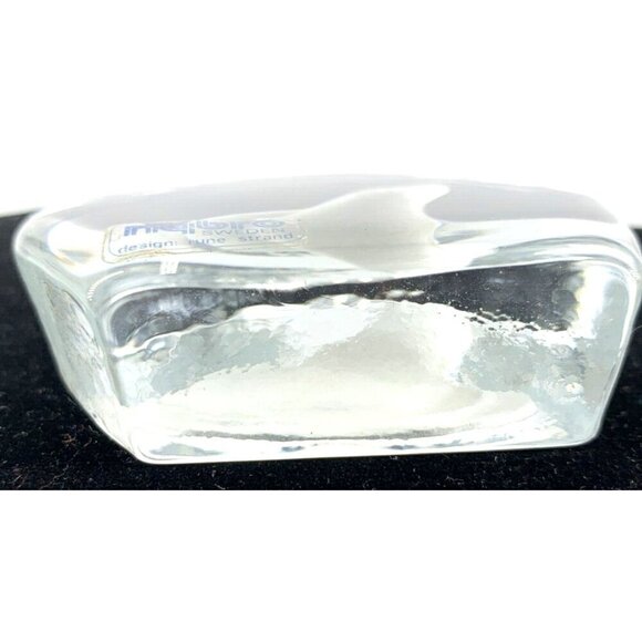 Nybro Seal Paperweight Lead Crystal Signed Original Sticker Vintage 2.75" - Picture 8 of 8